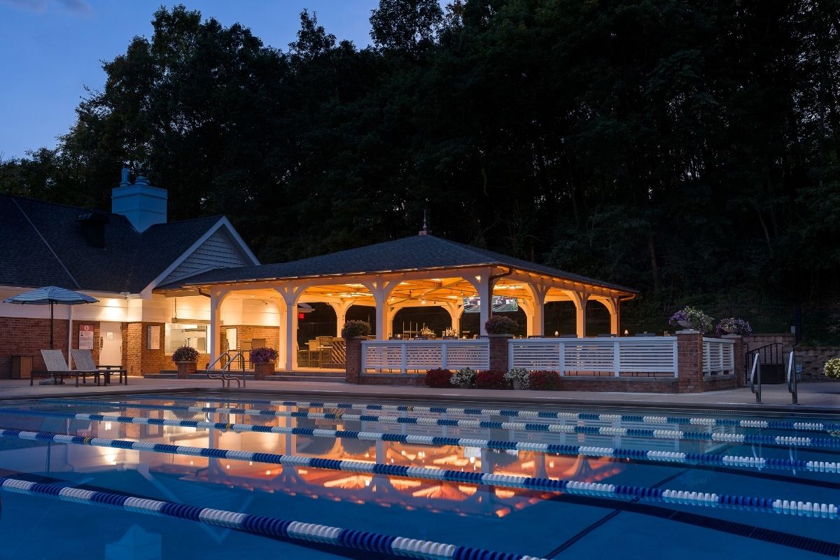 Barton Hills Country Club Pool at night